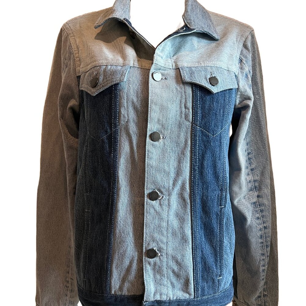 Triarchy/Atelier Denim Colorblock Two Tone Denim Jean Jacket Size M/L